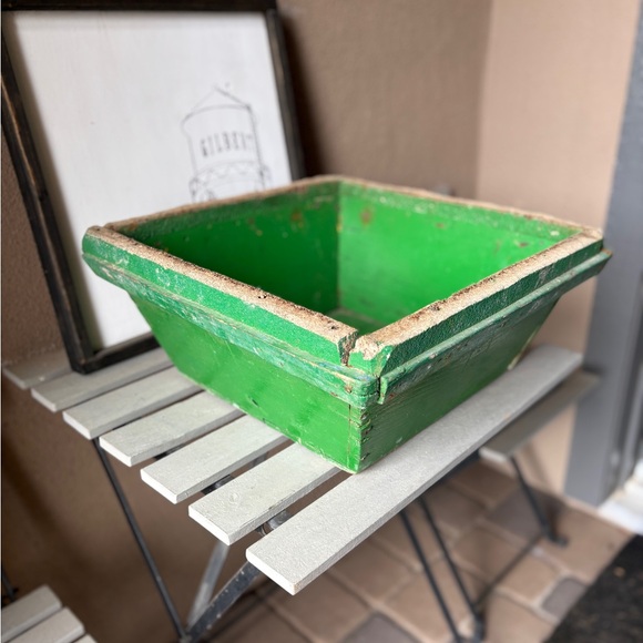 Vintage Green Wooden Planter Box